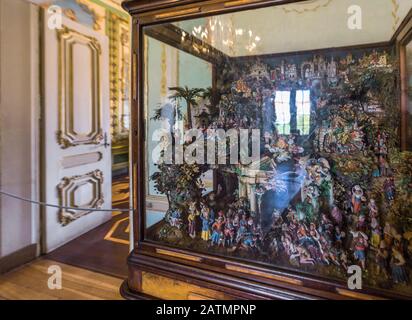 Beeindruckendes Interieur des nationalen Königspalastes von Queluz, Portugal Stockfoto