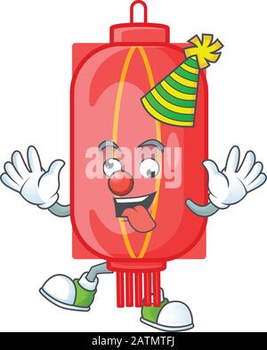 Lustiger Clown chinesisch traditionelles Cartoon-Charakter Maskottchen Design Stock Vektor