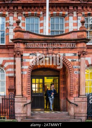 UCL Cruciform Building University College London. Ursprünglich wurde das North London Hospital 1906 eröffnet. Beherbergt das Wolfson Institute for Biomedical Research. Stockfoto