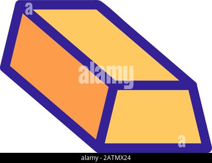 Ein Balken mit goldenem Symbolvektor. Isolierte Darstellung des Kontursymbols Stock Vektor