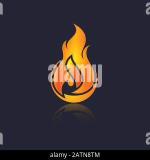 Einfaches Licht kreativ gefährliche Energie Flamme brennt Feuer Symbol isoliert Vektor brennend Gefahren lodernde Aufkleber Illustration Stock Vektor