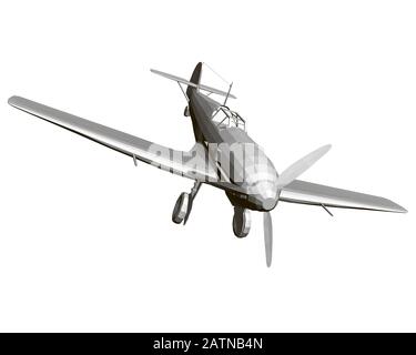 Altes deutsches Militärflugzeug. Polygonales Flugzeug isoliert auf weißem Hintergrund. 3D. Vektorgrafiken. Stock Vektor