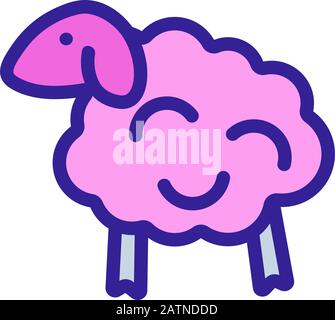 Zählen sie die Schafe Symbol Vektor. Isolierte Kontur symbol Abbildung Stock Vektor