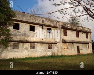 Japanese Communications Building, Überreste des zweiten Weltkriegs in Tinian, Northern Mariana Islands. Stockfoto