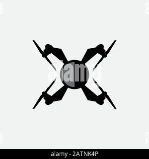 Dronensymbol für Logo, Website, App, ui. Abbildung: Symbol für flachen Vektor mit Drohne, EPS10 Stock Vektor