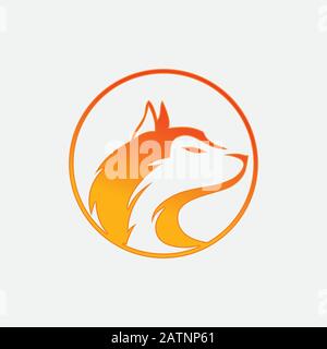 Vector Wolf Vintage Design Element. Wolf-Logo. Wolf-Symbol. Schwarzer Silhouettenwolf. Vektorgrafiken auf weißem Hintergrund Stock Vektor