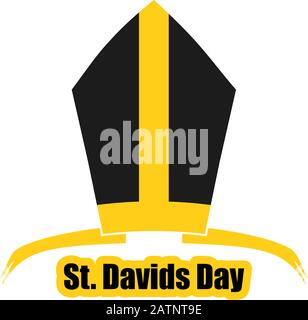 St Davids Tag Grußkartenvorlage Stock Vektor