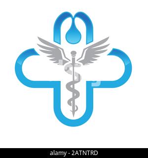 Logo-Designvorlage für Klinik, Krankenhaus, medizinisches Zentrum, Arzt, EPS 10 Stock Vektor