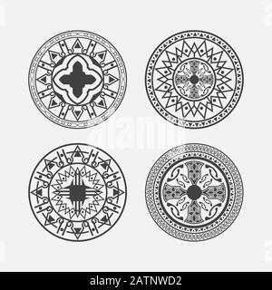 Retro-Design-Kollektion für Einladungen, Banner, Poster, Plakate, Abzeichen und Logotypen. Stock Vektor