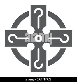 Celtic Cross Glyph Icon, ST patrick's Day and Holiday, celtic Ornament Sign, Vektorgrafiken, ein solides Muster auf weißem Hintergrund, eps 10. Stock Vektor