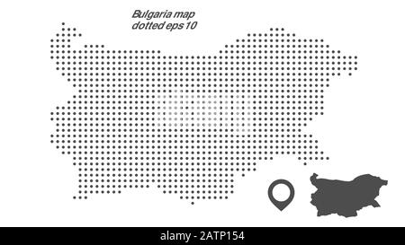 Bulgarien Karte gepunktete Vektorhintergrund. Abbildung für Technologiedesign oder Infografiken. Isoliert auf weißem Hintergrund. Darstellung des Bewegungsvektors Stock Vektor