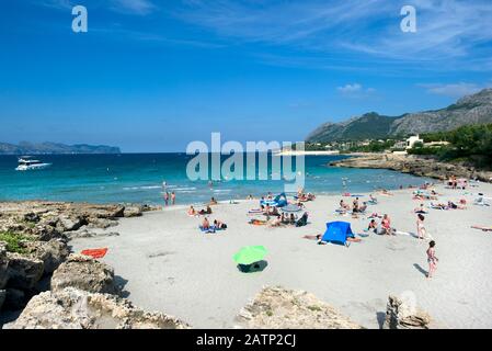 Mal Pas Strand, Playa de Sant Pere, Bonaire, Mallorca, Balearen, Spanien Stockfoto