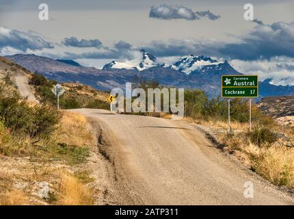 Carretera Austral, Chacabuco Valley Area, Future Patagonia National Park, in der Nähe von Cochrane, Chile Stockfoto