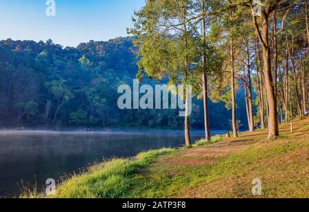 Bäume und See klares Wasser wir Reflexion, Kiefernwald, Pang Oung Roum, nördlich von Thailand Stockfoto