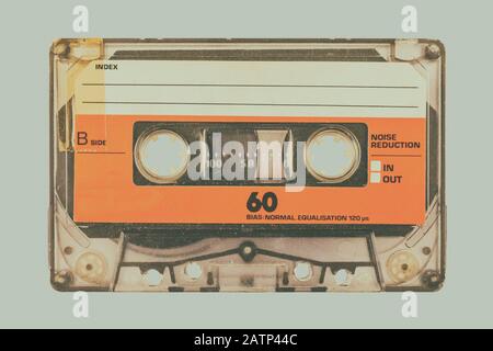 Retro-stylisches Bild einer alten kompakten Audiokassette Stockfoto