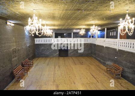 Ballsaal in der Salzmine Cacica Stockfoto