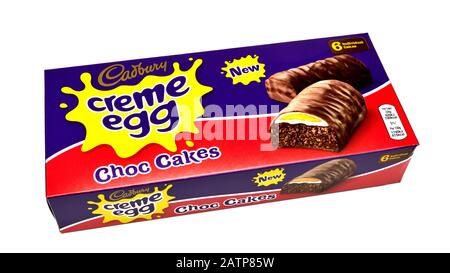 Cadbury Creme Egg, Choc Cakes, 6er Packung, Retail Box Stockfoto