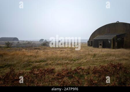 Ehemalige NATO-Luftwaffenstützpunkt Rendelsham Suffolk England aus Zeiten des Kalten Krieges Stockfoto