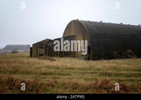 Ehemalige NATO-Luftwaffenstützpunkt Rendelsham Suffolk England aus Zeiten des Kalten Krieges Stockfoto