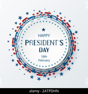 Happy President's Day Poster Design mit US-Flaggenfarben. Vektorgrafiken Stock Vektor