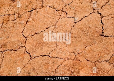 Ein trockener See ist entweder ein Becken oder eine Vertiefung, die früher einen stehenden Oberflächenwasserkörper enthielt, der bei Überschreiten der Verdunstungsprozesse verschwand Stockfoto