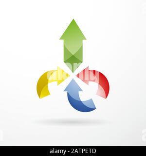 Vektor-Vorzeichen differenziertes Recycling mit Pfeilen Stock Vektor