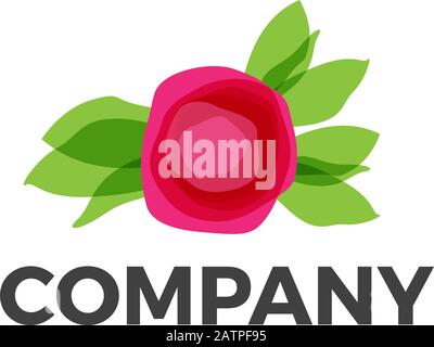 Vektorsymbol Rosa Blume in abstrakter Form Stock Vektor