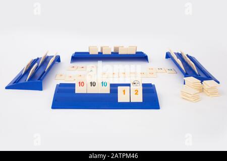 Das Brettspiel Rummikub Stockfoto