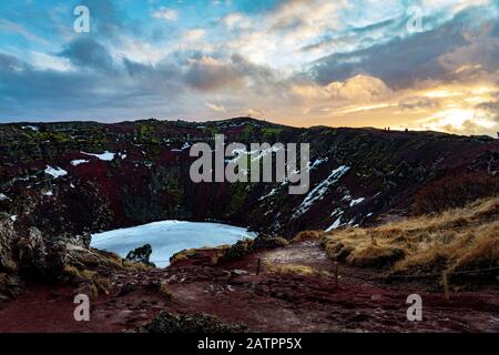 Kerith Krater in Island Naturwunder Abenteuer auf Island Stockfoto