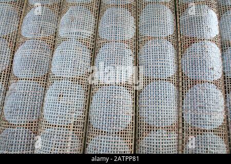 Rice Paper Crepes Trocknung, Tram On District, Mekong Delta, Vinh Long Province, Vietnam, Südost-Asien, Asien Stockfoto
