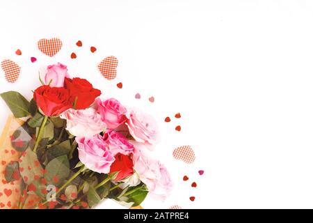 Luxus Strauß roter Rosen in Flower Shop Valentinstag Blumenstrauß aus roten Rosen Stockfoto