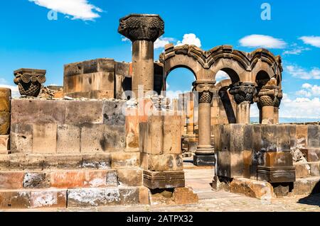 Zvartnots Kathedrale in Armenien Stockfoto