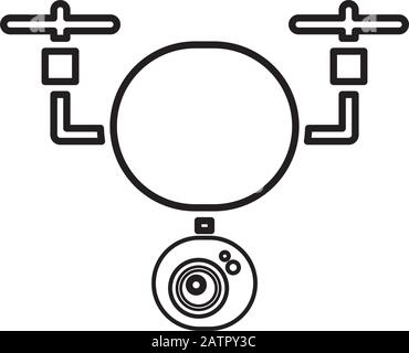 Drohne fliegen mit Kameratechnik Stock Vektor