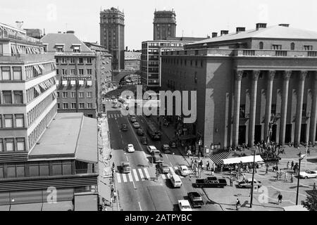 Das Stockholmer Konzerthaus Konserthuset am Hötorget-Platz in Stockholm, Schweden, 1969. Das Stockholmer Konzertsaal Konserthuset auf dem Hötorget-Platz in Stockholm, Schweden, 1969. Stockfoto