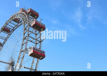 Das große Riesenrad "Wiener Riesenrad" ist das Wahrzeichen von Wien, Österreich Stockfoto