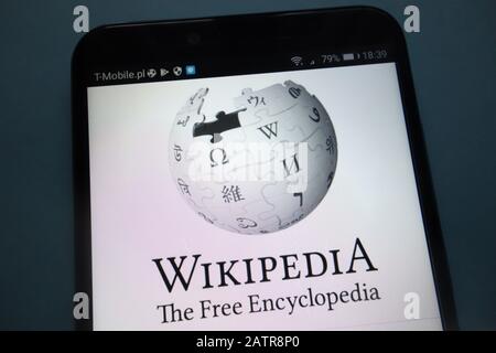 Wikipedia-Logo auf Smartphone Stockfoto