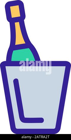 Champagner mit Eis Symbol Vektor. Isolierte Kontur symbol Abbildung Stock Vektor
