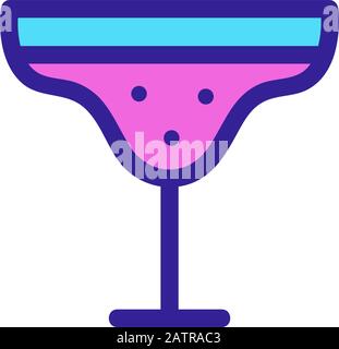 Glas mit alkoholischen Vektor icon. Isolierte Kontur symbol Abbildung Stock Vektor