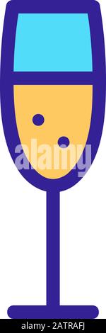Glas mit alkoholischen Vektor icon. Isolierte Kontur symbol Abbildung Stock Vektor