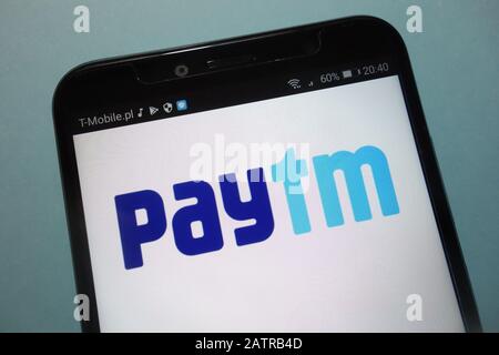 Paytm-Logo auf Smartphone Stockfoto