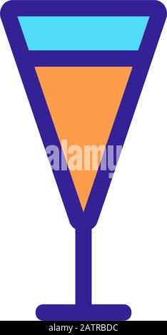 Ein Glas alkoholische Vektor icon. Isolierte Kontur symbol Abbildung Stock Vektor