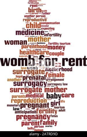 Womb for Rent Word Cloud Konzept. Collage aus Worten über Gebärmutter zur Miete. Vektorgrafiken Stock Vektor