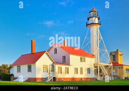 Whitefish Point Light, Great Lakes Shipwreck Museum, Paradise, Michigan, USA Stockfoto