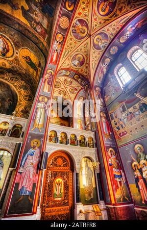 Fresken, St. Johns Vorläufer Parish; Athen, Griechenland Stockfoto