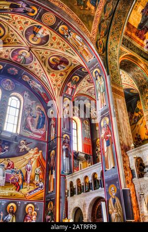 Fresken, St. Johns Vorläufer Parish; Athen, Griechenland Stockfoto