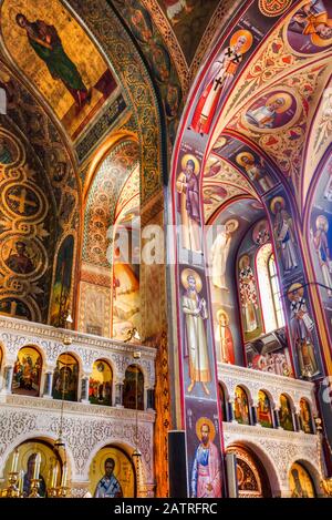 Fresken, St. Johns Vorläufer Parish; Athen, Griechenland Stockfoto