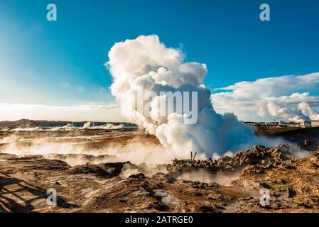 Gunnuhver Hot Springs, Halbinsel Reykjanes; Island Stockfoto