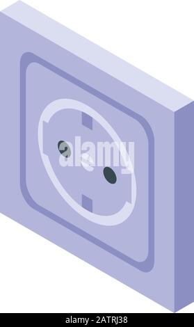 Europäisches Buchsensymbol, isometrischer Stil Stock Vektor