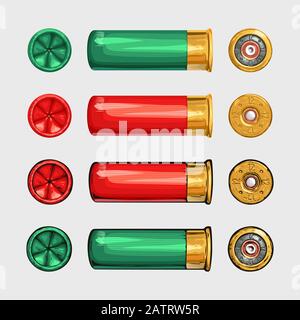 Glänzende Schrotflinten auf Weiß Stock Vektor