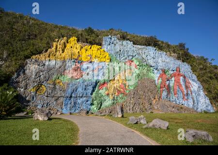 Wandbild der Vorgeschichte, Vinales Tal; Kuba Stockfoto